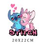 Стич Stitch и Лило целувка термо щампа апликация картинка за дреха лепенка, снимка 1