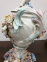 Sitzendorf фигурална ваза с капак 40см/стара Зицендорф порцеланова урна с цветя и ангелче-херувим, снимка 4