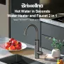 Проточен смесител с нагревател за кухня и баня Briwellna KM12-Silver, снимка 9