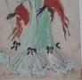Стара картина гваш на худ. Асен Попов(1895-1976)., снимка 7