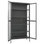 vidaXL Витрина, антрацит, 90x40x180 см, стомана и закалено стъкло, снимка 7