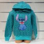 Нов детски суичър с дигитален печат Стич (Stitch) в цвят зелен меланж, снимка 7