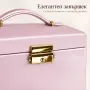 Розова кутия за бижута с огледало и ключ, снимка 6