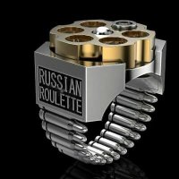 Мъжки пръстен - руска рулетка, снимка 1 - Пръстени - 41994170