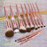 Donna Crystal Makeup Brush Set – Комплект От Розово Злато Четки за Грим с Кристали, снимка 4 - Декоративна козметика - 41673934