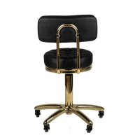 Козметичен стол - табуретка с облегалка Gold AM-961 49/63 см - бяла/черна, снимка 9 - Друго оборудване - 44145320