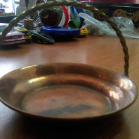 Стара медна кошничка бонбониера, снимка 1 - Други ценни предмети - 36314813