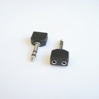 Букса преходна STEREO 6,3mm JACK(м)/2x3,5mm MONO JACK(ж), снимка 1 - Други - 42603113