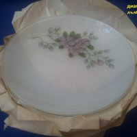 Комплект 6 десертни стъклени чинийки, мат, цветя, снимка 2 - Чинии - 38976214