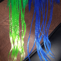 Неоново зелен и син  с ластик за коса с плитки , снимка 3 - Аксесоари за коса - 36155134