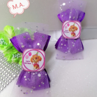 Панделка в лилаво на Скай  Happy Birthday, снимка 4 - Аксесоари за коса - 44742420