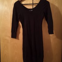 Нова H&M XS есенна рокля с дълъг ръкав по тялото черна, снимка 1 - Рокли - 34183493