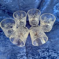 Чешки кристални чаши за ракия, снимка 1 - Сервизи - 42049915
