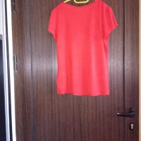 червена блуза със сърца паети, снимка 2 - Тениски - 35997145