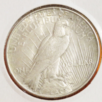 Много рядък голям сребърен  долар на мира, Peace dollar 1922 г.Philadelphia Mint, снимка 4 - Нумизматика и бонистика - 36118045