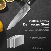Професионален Нож от Дамаска стомана., снимка 2 - Други - 44642982
