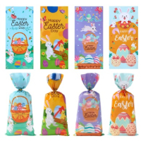 10 бр Великденски заек подаръчни торбички опаковъчни пликчета дребни сладки ръчна изработка подарък, снимка 1 - Други - 44636743