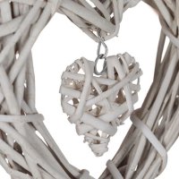 Декоративно дървено плетено висящо сърце, 30х30 см, снимка 2 - Романтични подаръци - 39440615