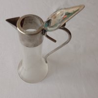 1930г АртДеко каничка метал стъкло 4метални чаши, снимка 6 - Антикварни и старинни предмети - 41046962
