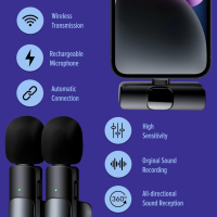 Безжичен микрофон ASILEX за iPhone, мини микрофон - 2 бр., снимка 6 - Аксесоари за Apple - 44512640