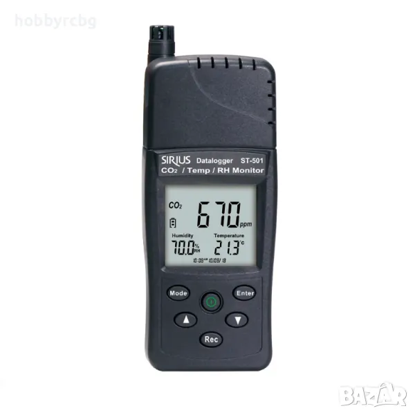 Комбиниран IAQ монитор-регистратор за CO2, относителна влажност и температура, сертификат, снимка 1