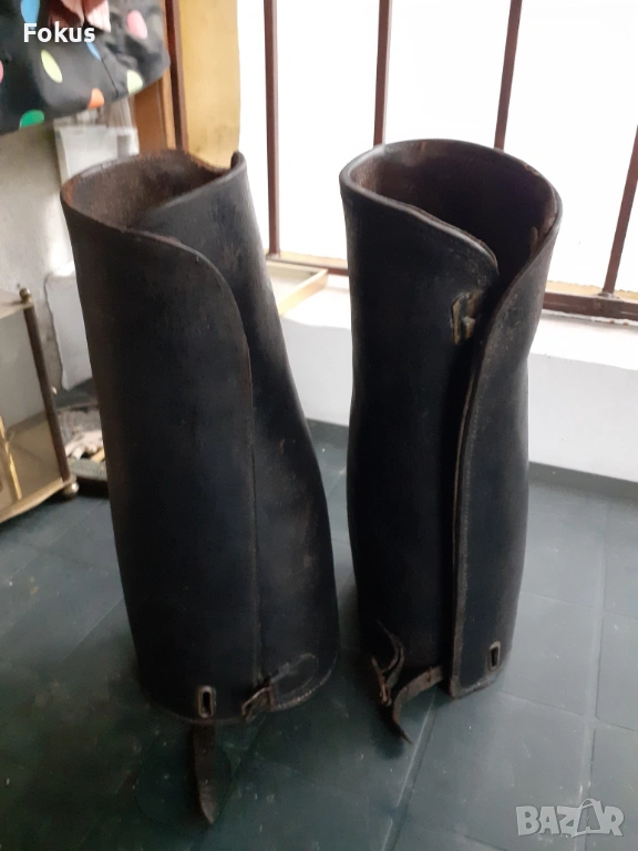 Стари царски кожени кавалерийски гети, гамаши, снимка 1