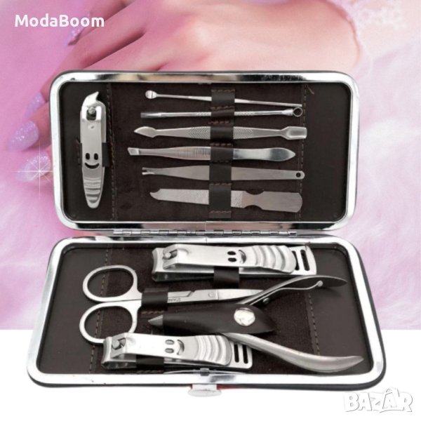 Комплект за маникюр и педикюр, 12 части от неръждаема стомана, снимка 1