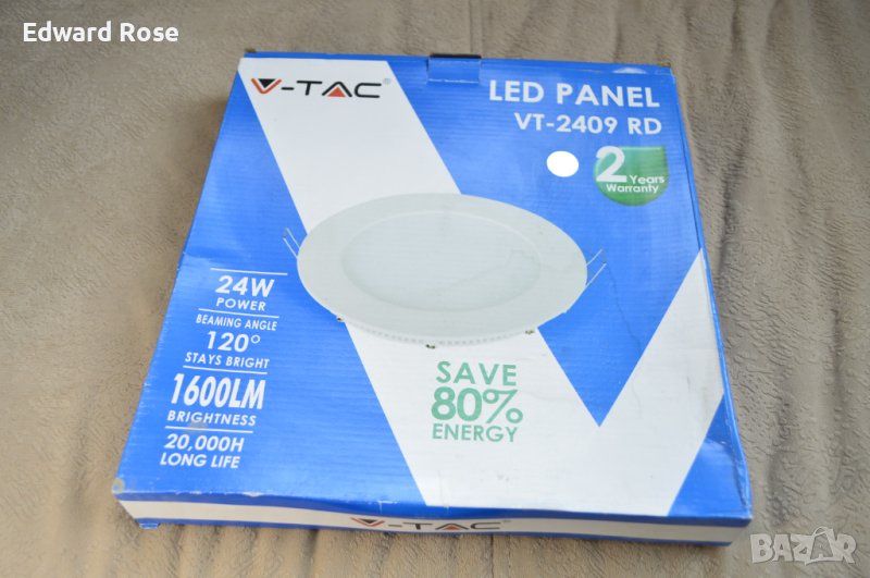 LED панел кръгъл 24 вата 6000к, снимка 1