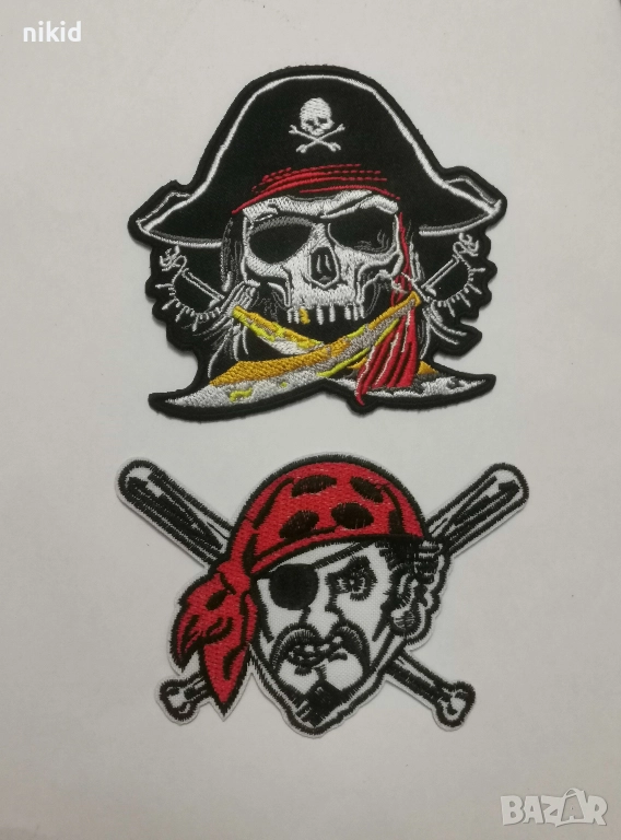 Пират емблема апликация бродерия за дреха дрехи самозалепваща се нашивка, снимка 1
