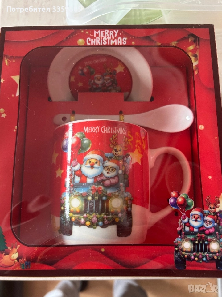 Чаша с чинийка и лъжичка, снимка 1