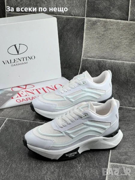 Valentino Мъжки Бели Маратонки👟Мъжки Спортни Обувки В Бял Цвят Валентино Код E545, снимка 1