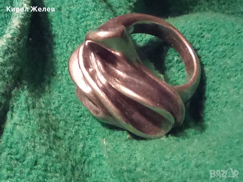 ДИЗАЙНЕРСКИ АРТ СРЕБЪРЕН КУХ ПРЪСТЕН ЛАКИРАНО СРЕБРО 925 ПРЕКРАСНА РЪЧНА МАЙСТОРСКА ИЗРАБОТКА 27305, снимка 1