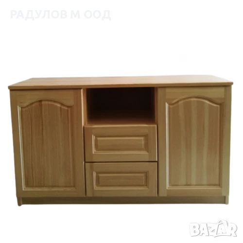 ТВ шкаф масив чам с 2 врати и 2 чекмеджета / 3012, снимка 1