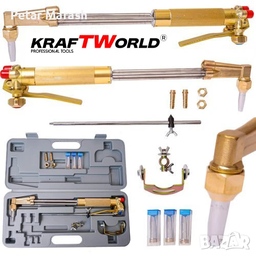 Професионален резак за газокислородно рязане – KRAFTWORLD 440мм с пергел и 4 дюзи, снимка 1