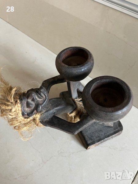 Дървена статуетка от Бали с приложение, снимка 1