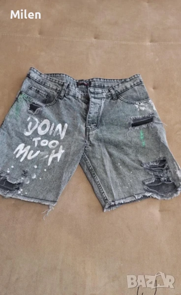 Мъжки къси дънки в сив цвят, снимка 1