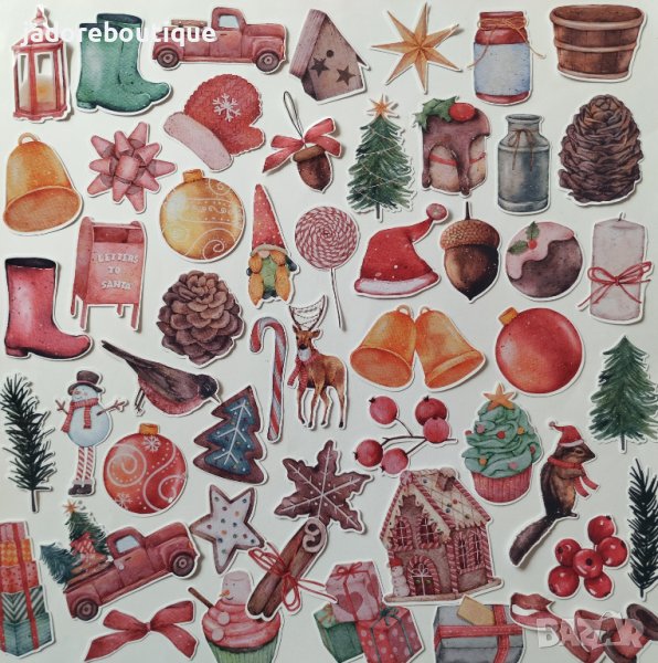Дизайнерски стикери за скрапбук Santa Claus 51 бр - V005, снимка 1