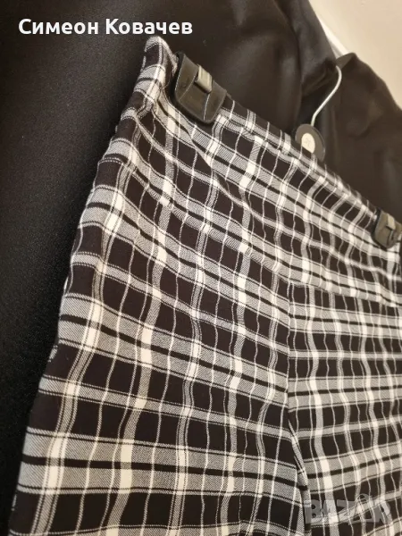 Интересен дамски панталон в черно и бяло, снимка 1