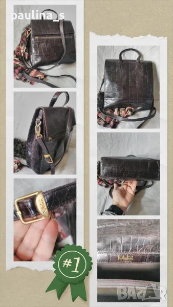 Винтидж Чанта "Medici" / естествена крокодилска кожа! / Crocodile genuine leather / естествена кожа, снимка 1