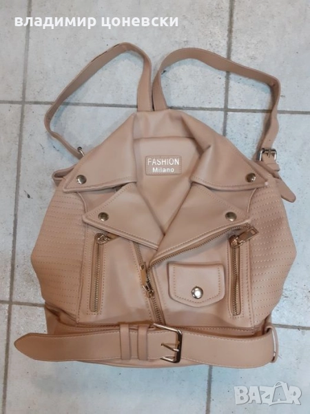 Дамска италианска кожена раница, снимка 1