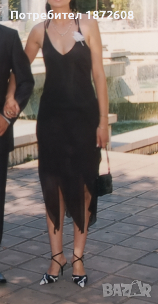 Дамска черна рокля, размер S., снимка 1