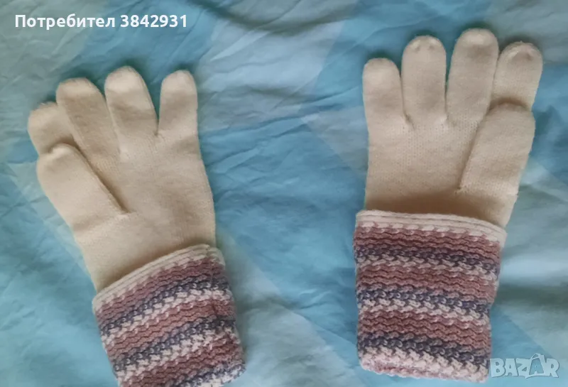 Зимни, дамски, плетени ръкавици, снимка 1