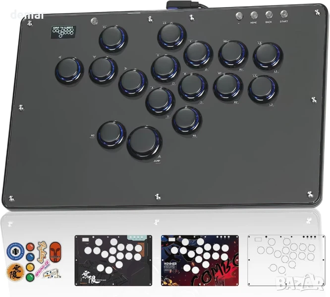 Sehawei Arcade Stick U16, геймърски стик с всички бутони, RGB и Turbo, снимка 1