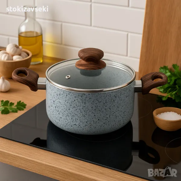 Тенджера Voltz Siena, Мраморно каменно керамично покритие, снимка 1