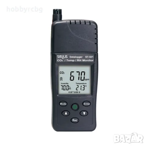 Комбиниран IAQ монитор-регистратор за CO2, относителна влажност и температура, сертификат, снимка 1