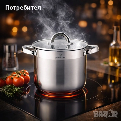 Тенджера Bohmann BH 1622, 22x18см.\7л., неръждаема стомана, снимка 4 - Прибори за хранене, готвене и сервиране - 53711473