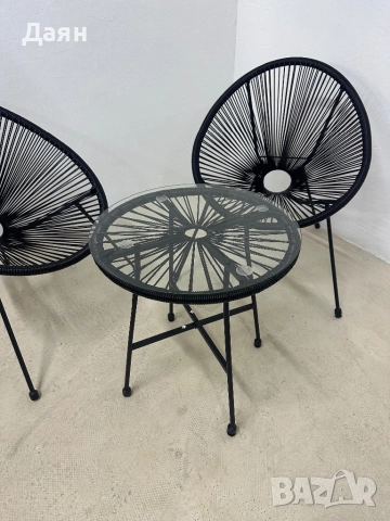 Градински комплект маса и столове, Songmics, снимка 4 - Градински мебели, декорация  - 52569536