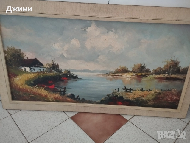 красива маслена картина, снимка 5 - Антикварни и старинни предмети - 51854573