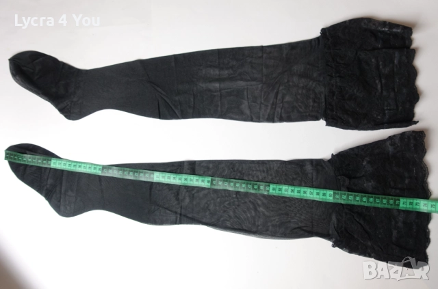 Glamour 20 den (38-40) нови черни луксозни силиконови чорапи с широка дантела, снимка 11 - Бельо - 52871096