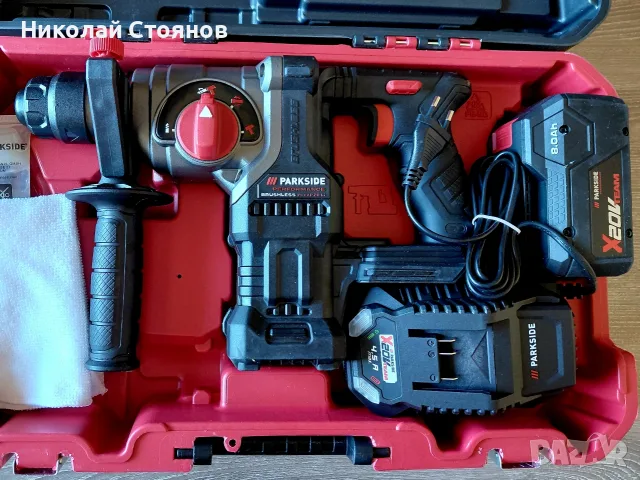 Комбиниран акумулаторен перфоратор Parkside Performance PKHAP 2058 A1 5.8 J с батерия 8000Ah и зар